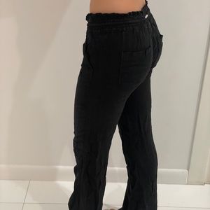 Roxy Oceanside Linen Beach Pants Black Small